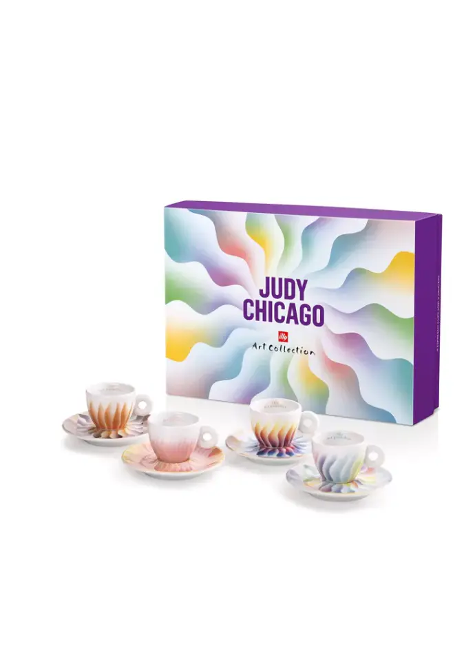 Judy Chicago 4 espresso kopjes en schotels