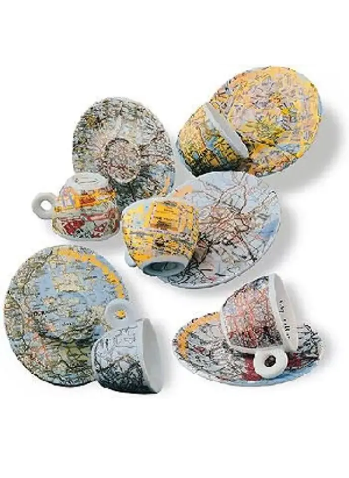 illy collection- 1998 -Robert Rauschenberg: World cups 5 espresso cups