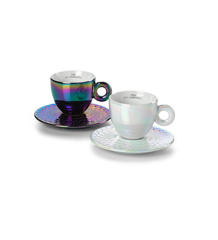 John Armleder: 2 cappuccino kop en schotel - 2025