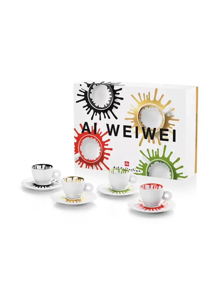 Ai Weiwei 4 espresso kopjes en schotels