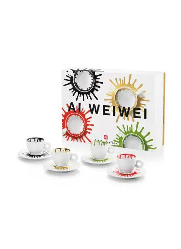 Ai Weiwei 4 espresso kopjes en schotels